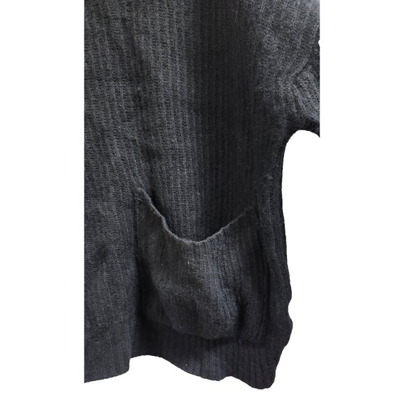 N.O.W. Andrea Rosati Cashmere Sweater Women Black Ribbed Knit Italy Oversized M - Picture 6 of 13